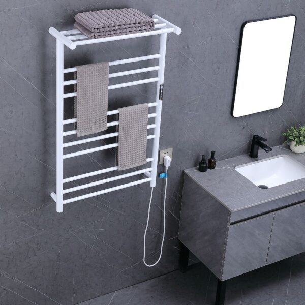 2 7 Plug-In Modern Heated Towel Rack For Bathroom With 10 Bars - Imagen 2