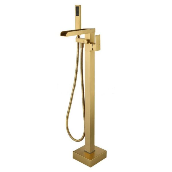 3 11 Square Waterfall Freestanding Tub Faucet With Hand Shower - Imagen 4