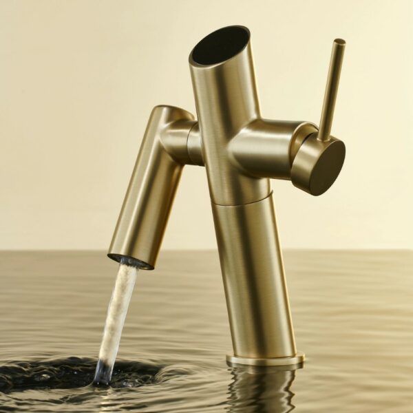 Adjustable Long Spout Wash Basin Faucet Mixer Rose Gold - Imagen 9