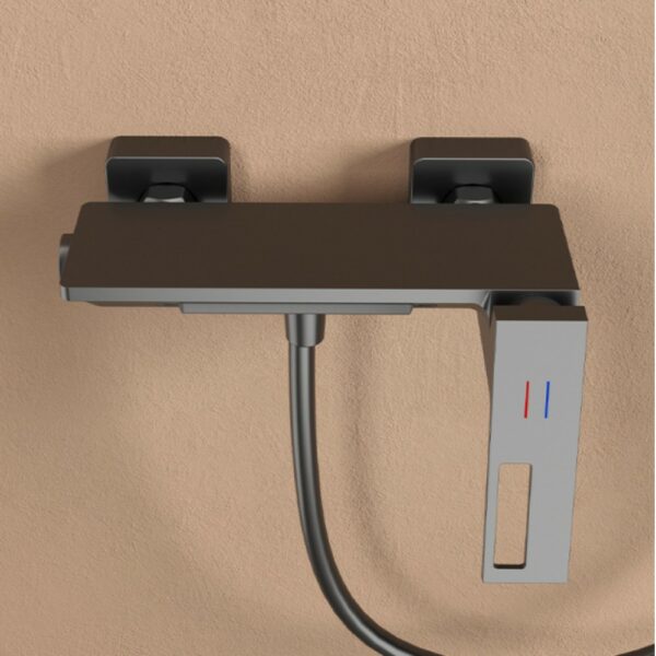 Hot And Cold Bathtub Mixer With Showerhead Grey Finished - Imagen 3
