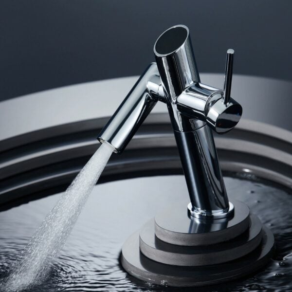 Adjustable Long Spout Wash Basin Faucet Mixer Rose Gold - Imagen 3
