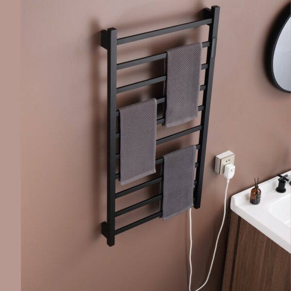 1 2 Wall Mounted Towel Warmer Extra Long Square 10 Bars Design - Image 3