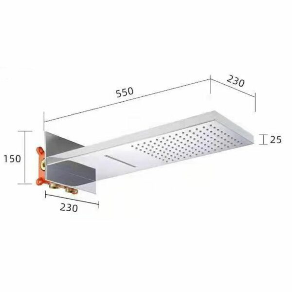 11 Premium Waterfall Rain Showerhead Square Wall-mounted - Image 3