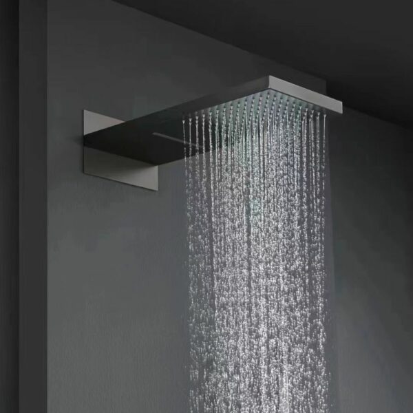 Premium Waterfall Rain Showerhead Square Wall-mounted - Image 2