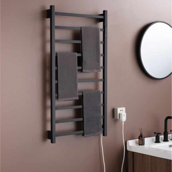 Wall Mounted Towel Warmer Extra Long Square 10 Bars Design - Image 2