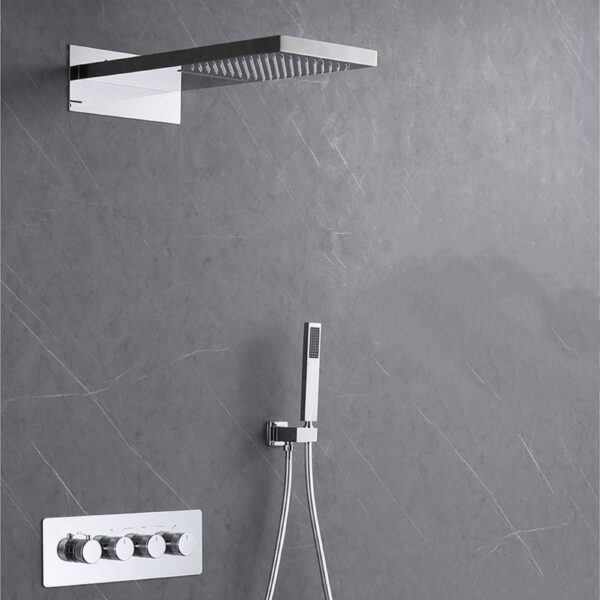 4 1 Premium Waterfall Rain Showerhead Square Wall-mounted - Image 4