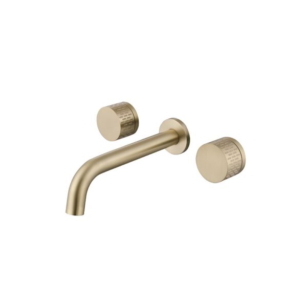 1 LINLI Wall Tap For Basin With Double Handle Gold Finished - Imagen 4