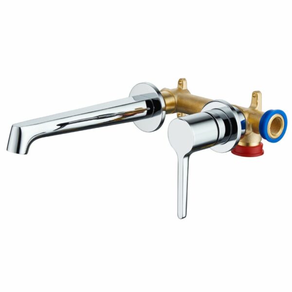 Round Wall Mounted Mixer Taps Minimalist Style Matching Set - Imagen 7