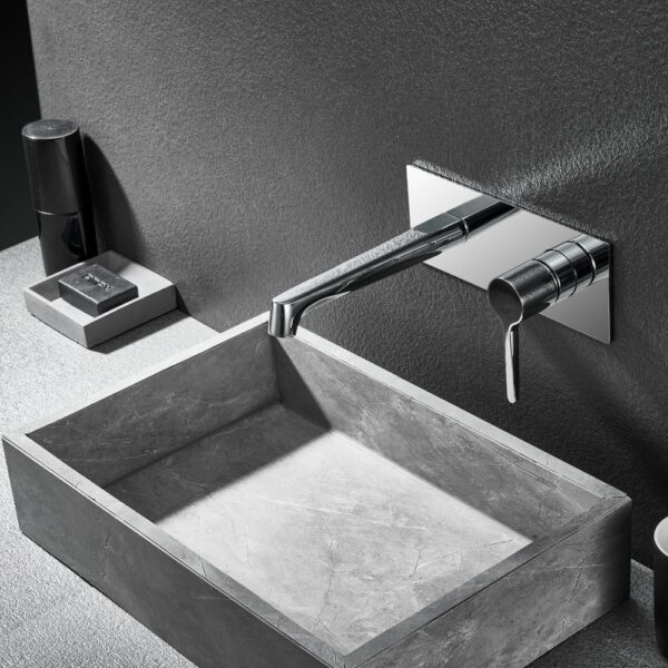 5 1 Wall Mounted Bathroom Faucet In A Classic Square Design - Imagen 8