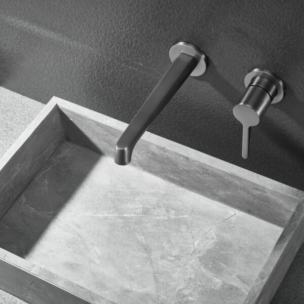 Round Wall Mounted Mixer Taps Minimalist Style Matching Set - Imagen 10