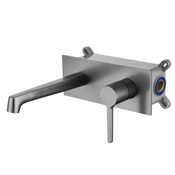 9 1 Wall Mounted Bathroom Faucet In A Classic Square Design - Imagen 3