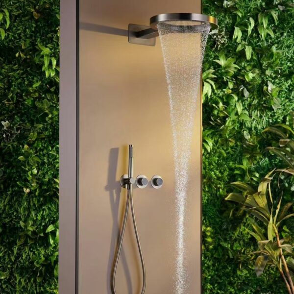 Innovative Round Wall Mounted Waterfall Shower Dual Spray - Imagen 5