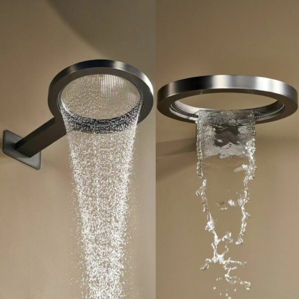 Innovative Round Wall Mounted Waterfall Shower Dual Spray - Imagen 4