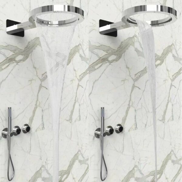 Innovative Round Wall Mounted Waterfall Shower Dual Spray - Imagen 2