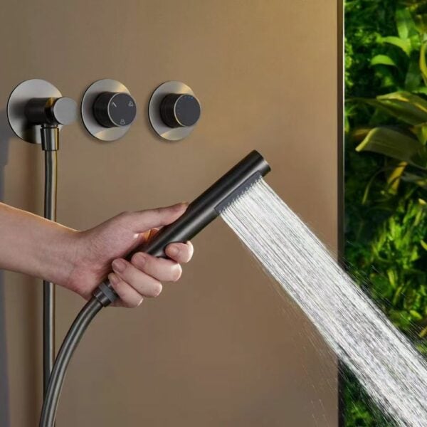 Innovative Round Wall Mounted Waterfall Shower Dual Spray - Imagen 7