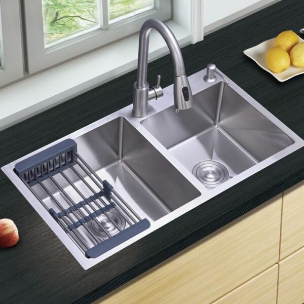 LL7843 3 Classic Double Kitchen Sink Spacious Dual Sink Design - Imagen 3