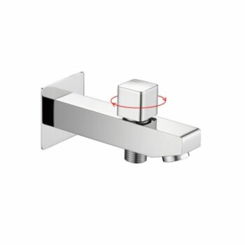 Tub Spout With Diverter In Solid Brass Square Spout Design