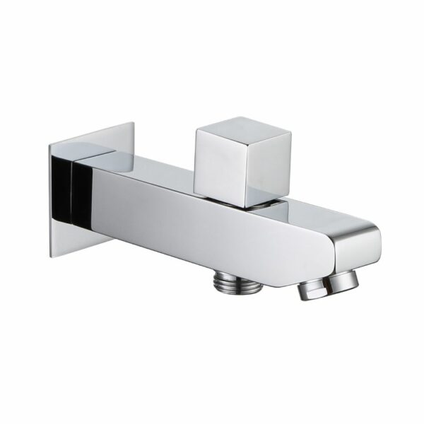 Tub Spout With Diverter In Solid Brass Square Spout Design - Imagen 2