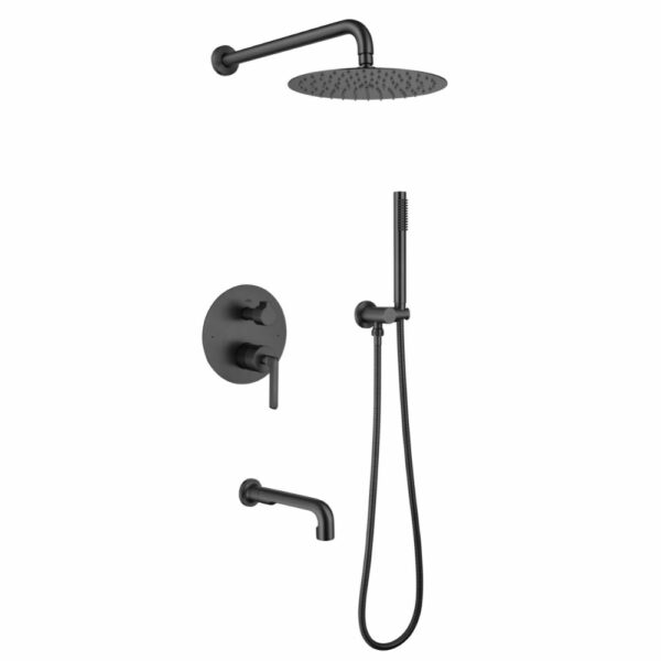 LLMC01 3 Concealed Shower Mixer Taps With Thin Round Showerhead - Imagen 4