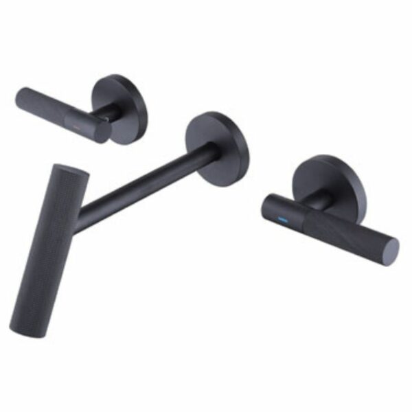 Brass Wall Mounted Basin Mixer 3 Hole Deck Exquisite Handle - Imagen 4