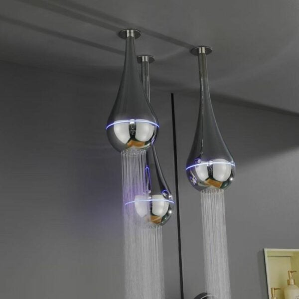 LLSD05 6 Luxury Ceiling Rainfall Shower With 3 Showerhead Droplet - Imagen 3