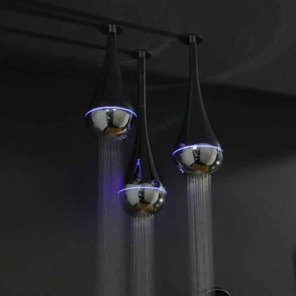 LLSD05 Luxury Ceiling Rainfall Shower With 3 Showerhead Droplet - Imagen 7