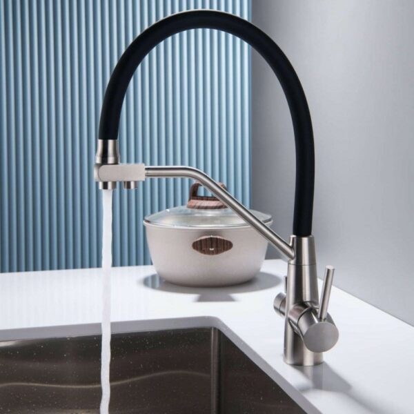 Popular Brushed Kitchen Sink Mixer Tap With Dual Filter - 图片 3