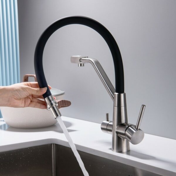 Popular Brushed Kitchen Sink Mixer Tap With Dual Filter - 图片 4